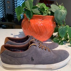 Gray Suede Lace Up Polo Vaughn Sneakers